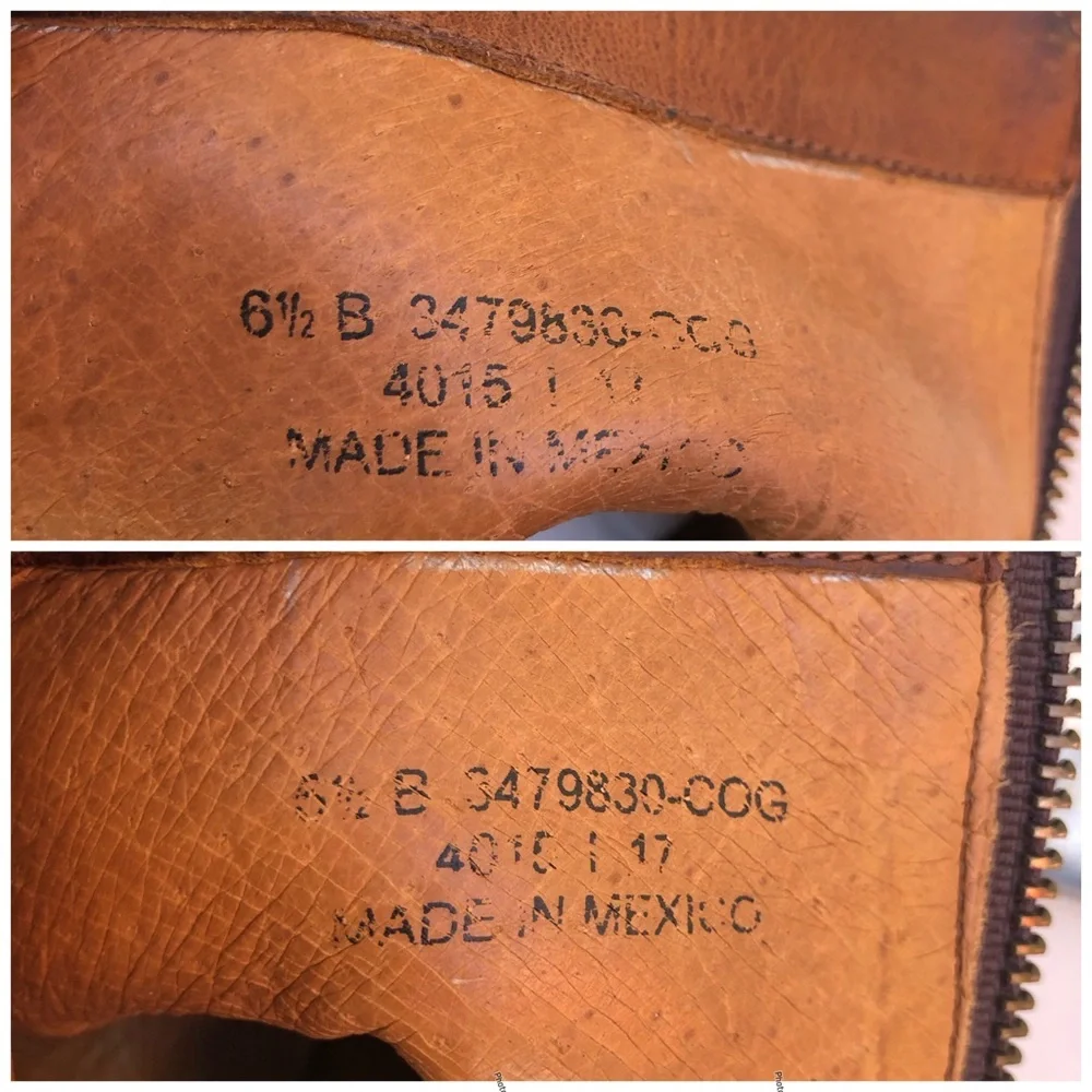 FRYE Addie Leather Versatile Dual-zip Ankle‎ Boots In Cognac 6 1/2